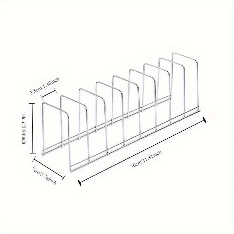 Stainless Steel Dish Rack - Space-Saving Kitchen Organizer for Plates & Utensils