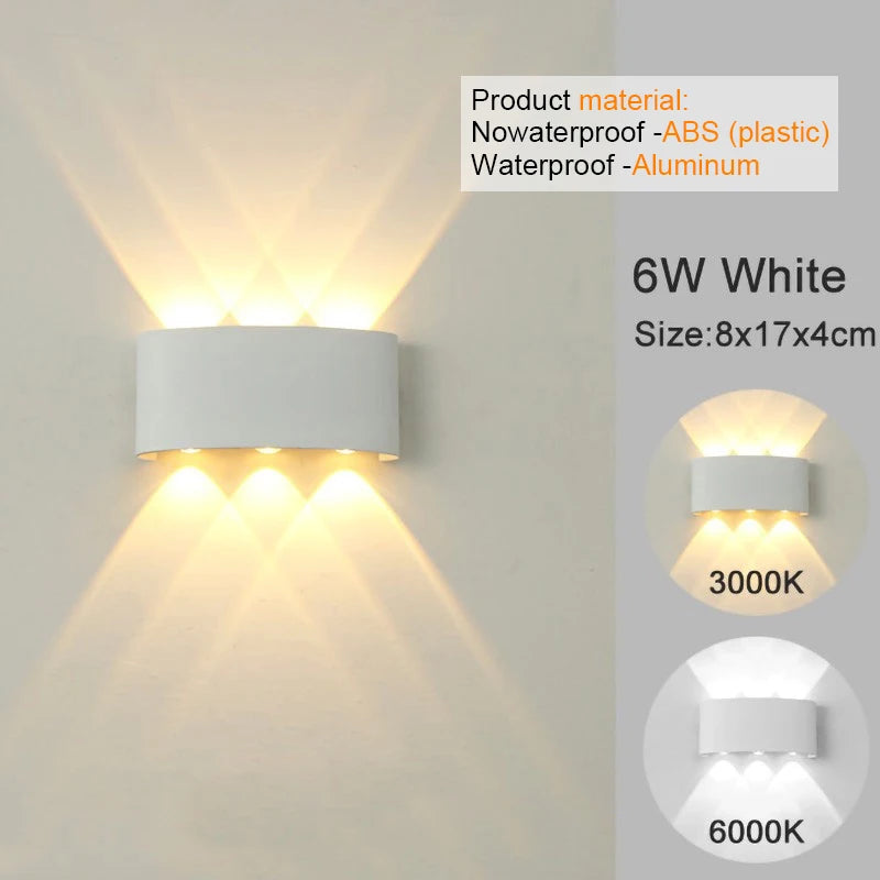 Modern LED Wall Sconces - Up Down Indoor/Outdoor Wall Mount Lights for Living Room & Hallway