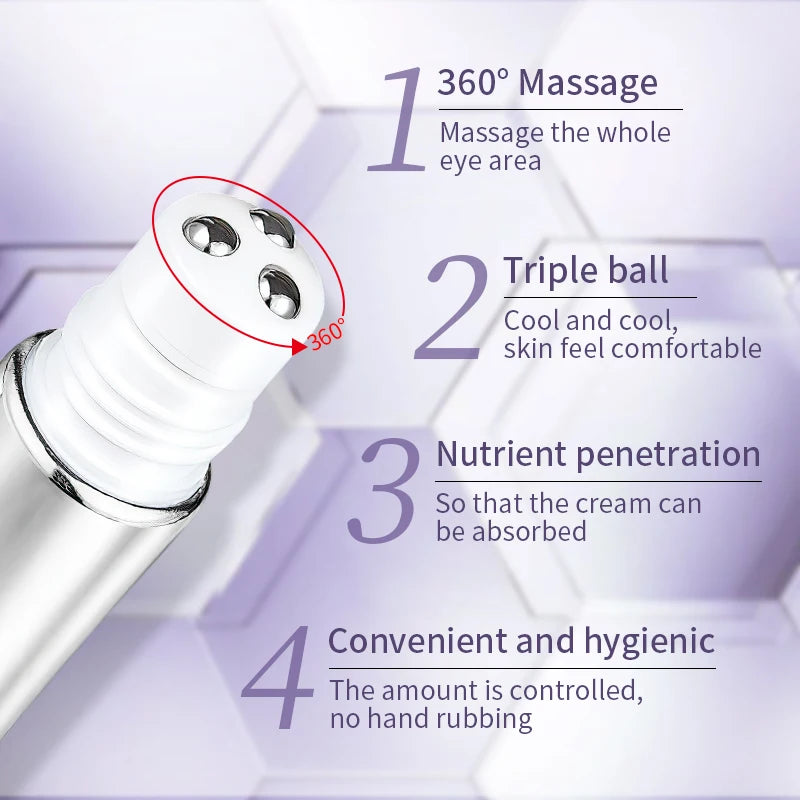 Anti-Aging Eye Cream Roller with Hyaluronic Acid - Dark Circle Treatment