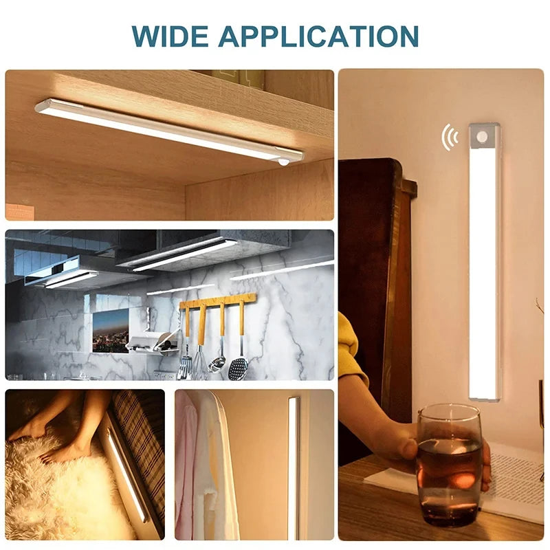 Rechargeable LED Motion Sensor Cabinet Lights - Dimmable Under Cabinet Lighting (20-60cm)
