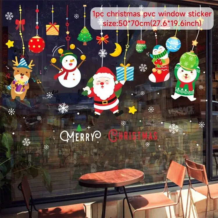 Christmas Window Stickers - Festive Holiday Decals for Home & Kids Room