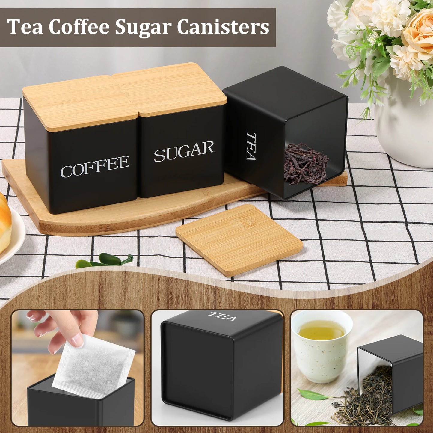 ✨ 3 Piece set- Modern Airtight Kitchen Canisters – Clean & Organized Storage Set