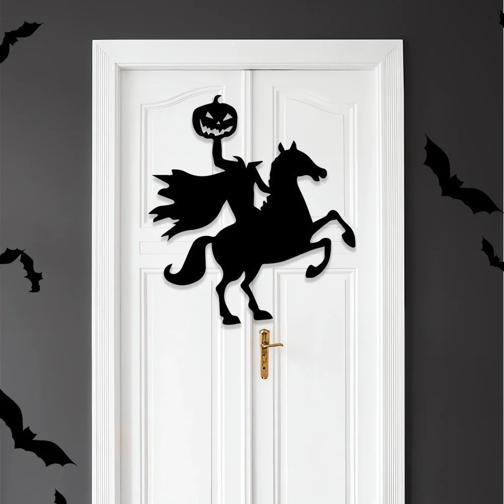 Halloween Window Clings & Door Stickers - Spooky Skeleton, Pumpkin & Witch Decor Set