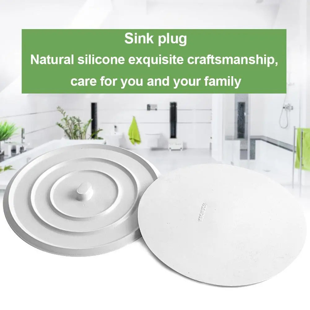 Universal Silicone Bathtub Drain Stopper - 4.3" Flat Plug for Tub, Sink & Shower
