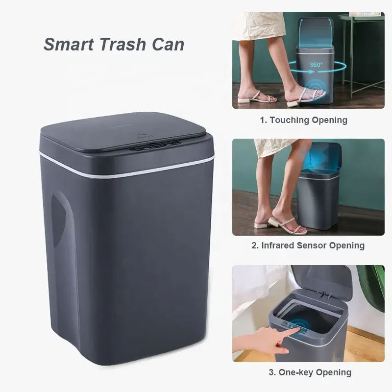 Smart Touchless Trash Can - 12-16L Automatic Sensor Waste Bin