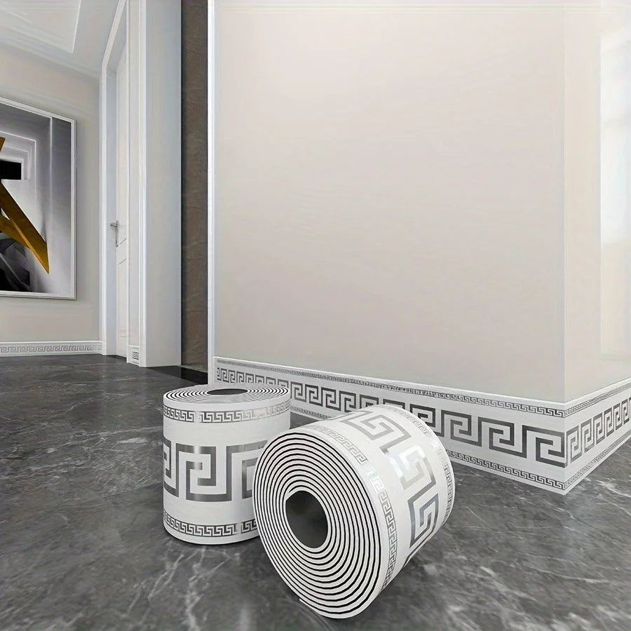 Self-Adhesive Skirting Board Stickers - Waterproof Wall Border Trim (10-Pack)