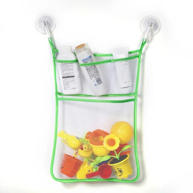 Kids Bath Toy Storage Bag — Waterproof Mesh Hanging Organizer with Cute Animal Prints