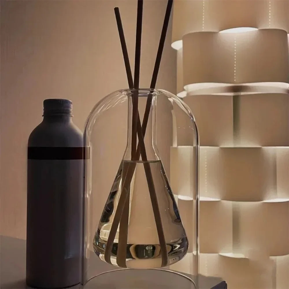Glass Aromatherapy Reed Diffuser Bottle - Elegant Home Fragrance Decor (130ml/200ml)