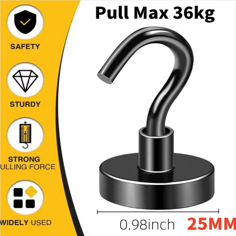 Heavy Duty Magnetic Hooks - No-Drill Wall Organization for Home & Office