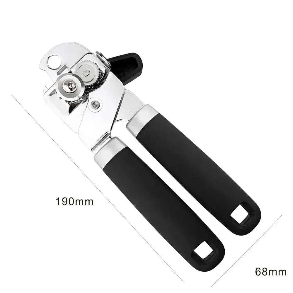 Professional Multifunctional Can Opener - Stainless Steel Bottle Opener & Corkscrew Kitchen Tool