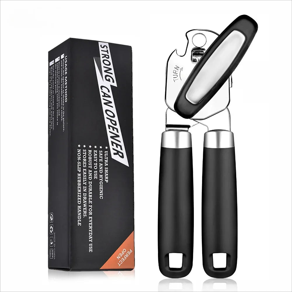 Professional Multifunctional Can Opener - Stainless Steel Bottle Opener & Corkscrew Kitchen Tool