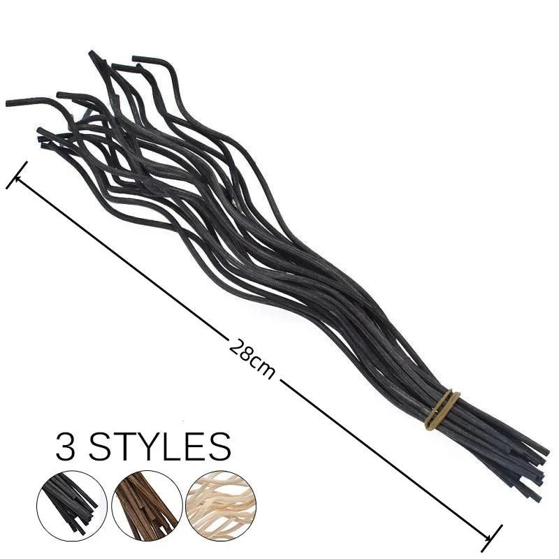 20-Piece Reed Diffuser Sticks - Long Wavy Rattan Replacement Refills for Home Fragrance