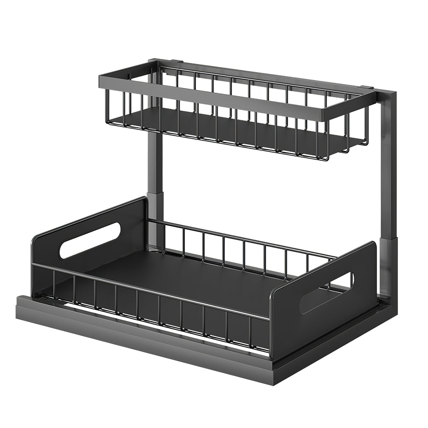 2 Tier Under Sink Organizer Pull Out Drawer Kitchen Cabinet Storage Rack Shelf