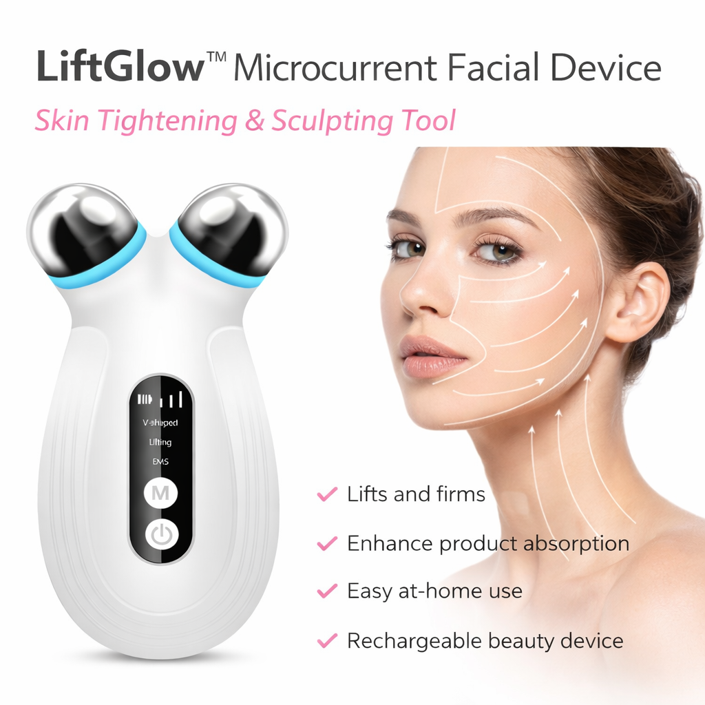 Lift Glow™ Microcurrent Facial Device – Skin Tightening & Sculpting Tool
